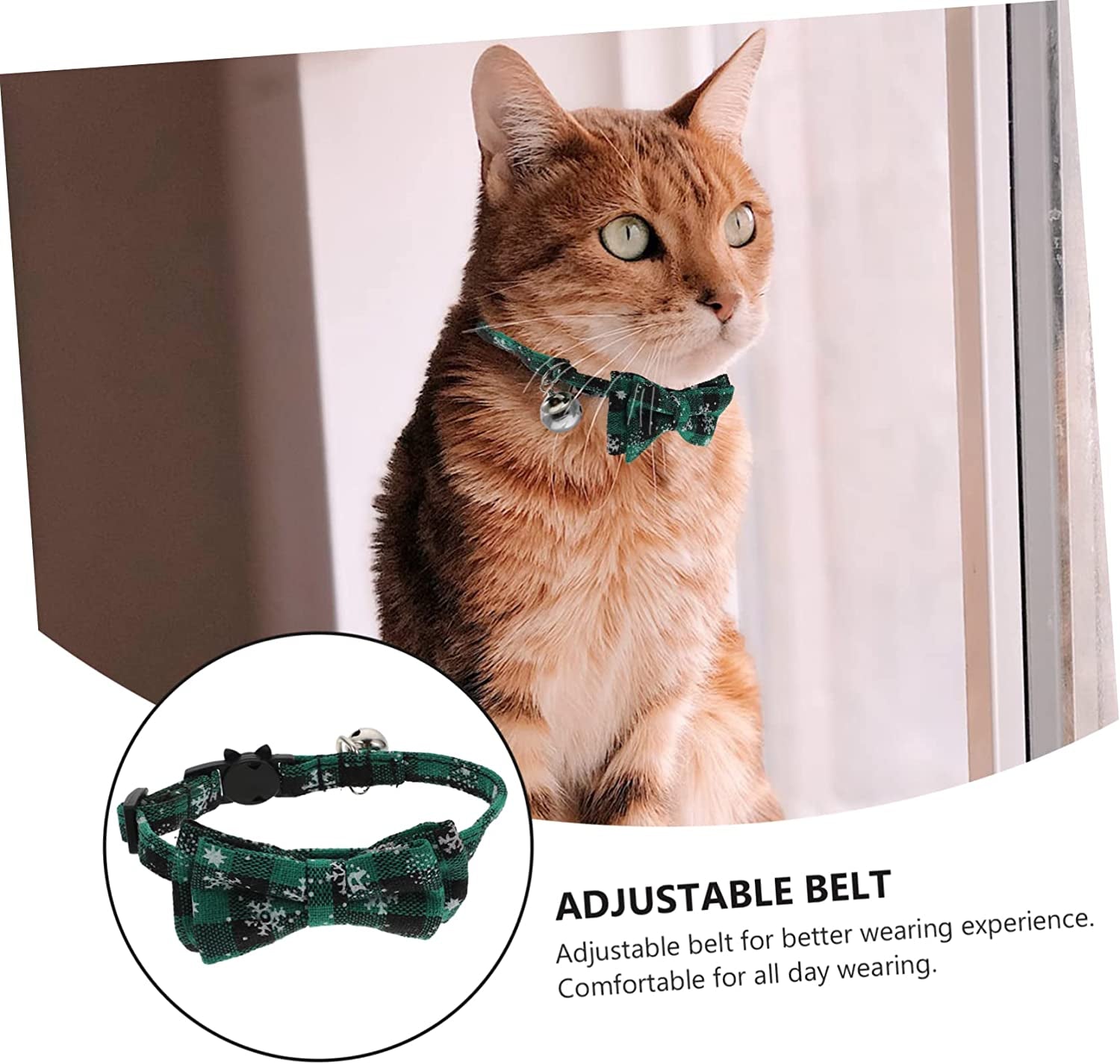 LIFKICH 1Pc Bow Costume Collars with Printing Tie Cosplay Design Green Classic Neck Xmas Cat Cute Collar Puppy Dog Accessories Bandana Neckband Decorative Festival Themed Christmas Belt Animals & Pet Supplies > Pet Supplies > Dog Supplies > Dog Apparel LIFKICH   