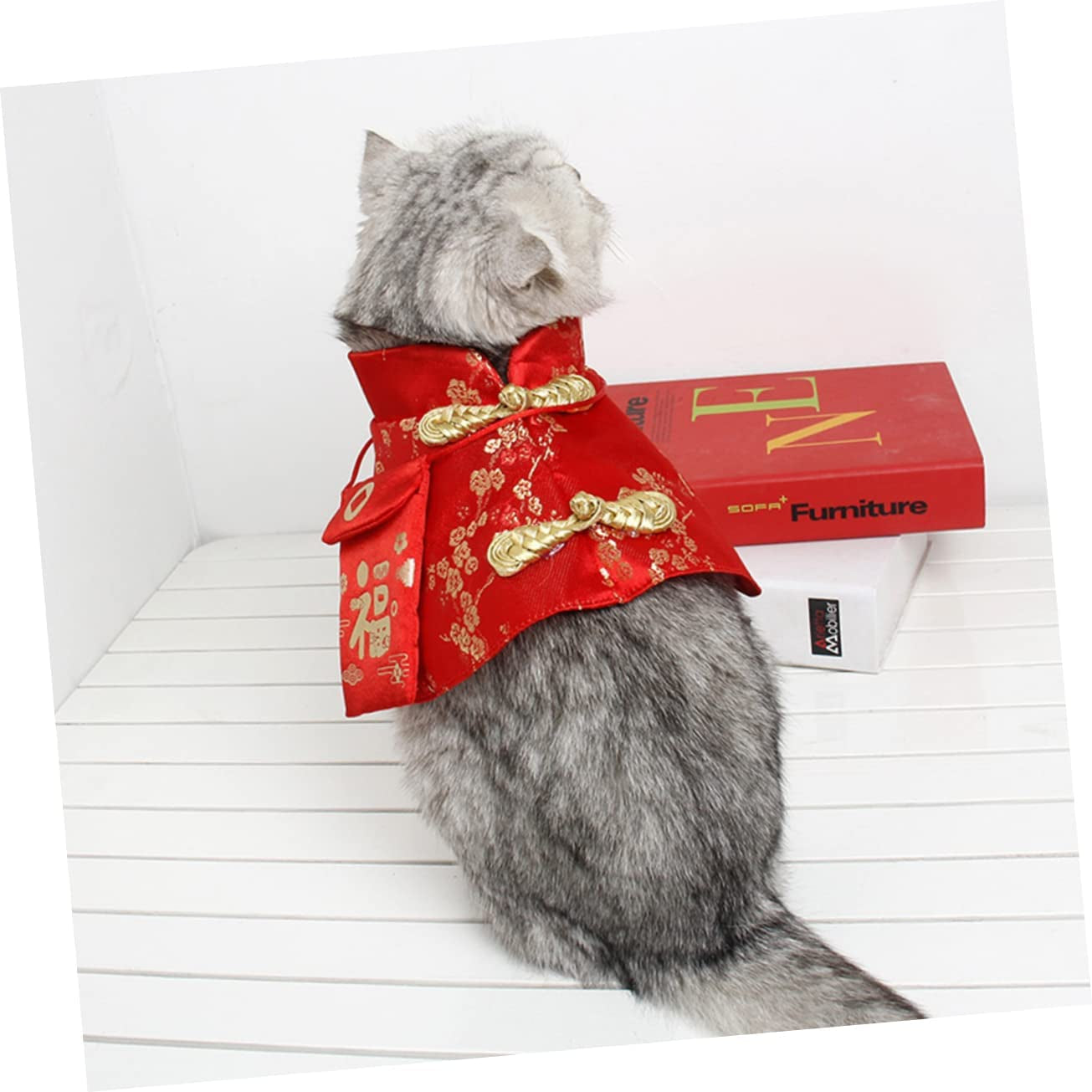Balacoo 1Pc Joyous Year Clothes Dogs Envelope Coat L New Cosplay Dress Size Style Cloak Comfortable Costume Cape Decorative Pets Dynasty Chinese Small Delicate Red Pet up Cat Dog Animals & Pet Supplies > Pet Supplies > Dog Supplies > Dog Apparel Balacoo   