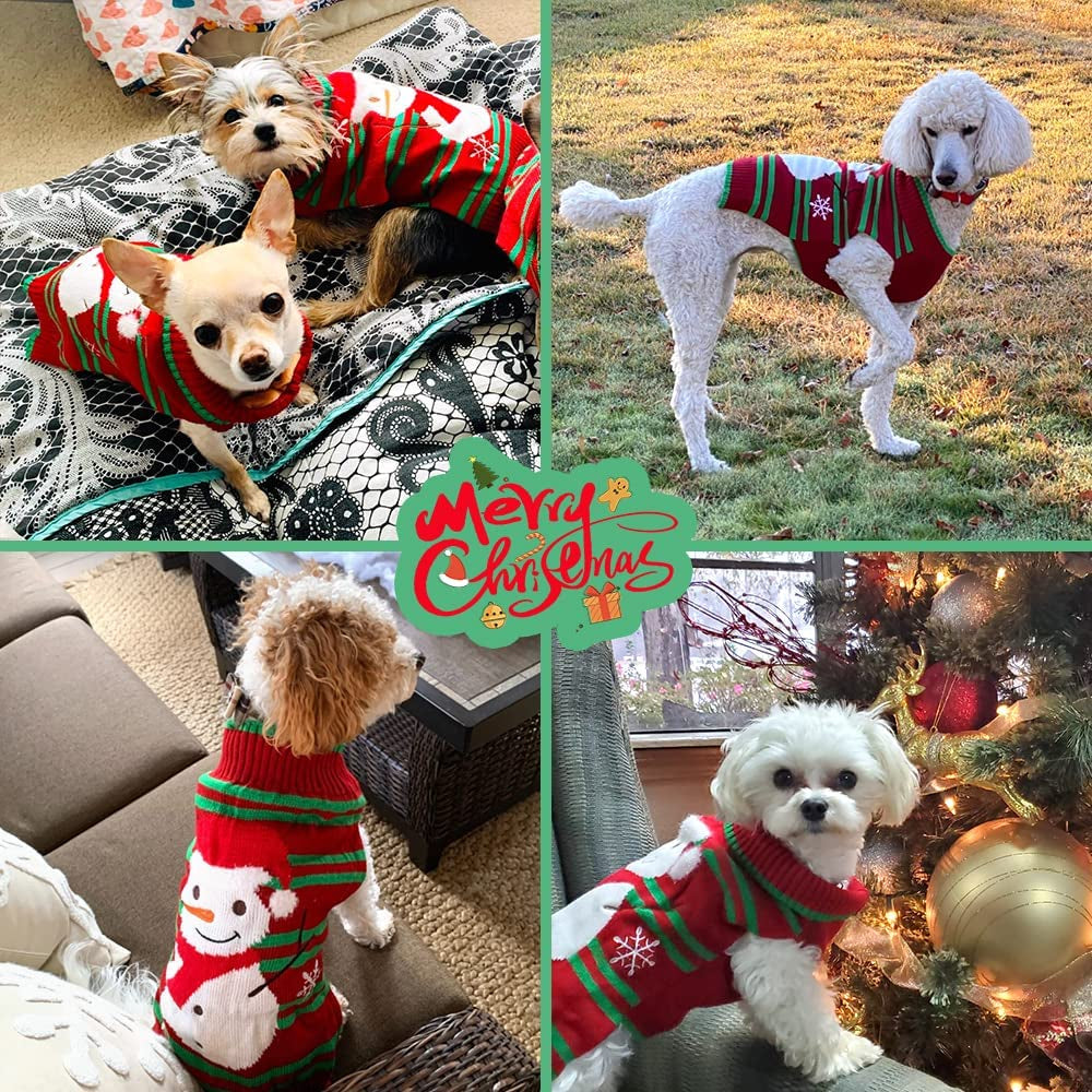 HOTUMN Dog Clothes Snow Sweaters Snowman Sweaters Xmas Dog Holiday Sweaters New Year Christmas Sweater Pet Knit Clothes for Small Medium Dog (Medium, Snowman) Animals & Pet Supplies > Pet Supplies > Dog Supplies > Dog Apparel Hotumn   