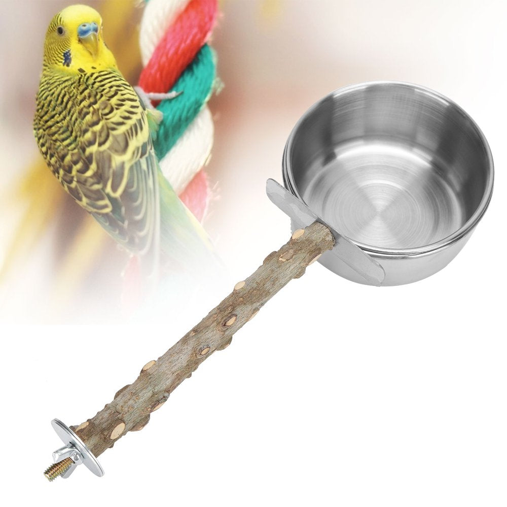 EBTOOLS Bird Food Water Feeding Bowl with Clamp Cage Stand Holder Stainless Steel Animals & Pet Supplies > Pet Supplies > Bird Supplies > Bird Cages & Stands EBTOOLS   