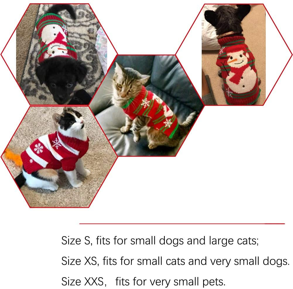 NIULA Dog Snow Sweaters Snowman Sweaters Xmas Dog Holiday Sweaters New Year Christmas Sweater Pet Clothes for Small Dog and Cat(Snowman,S) Animals & Pet Supplies > Pet Supplies > Dog Supplies > Dog Apparel Cuteboom   