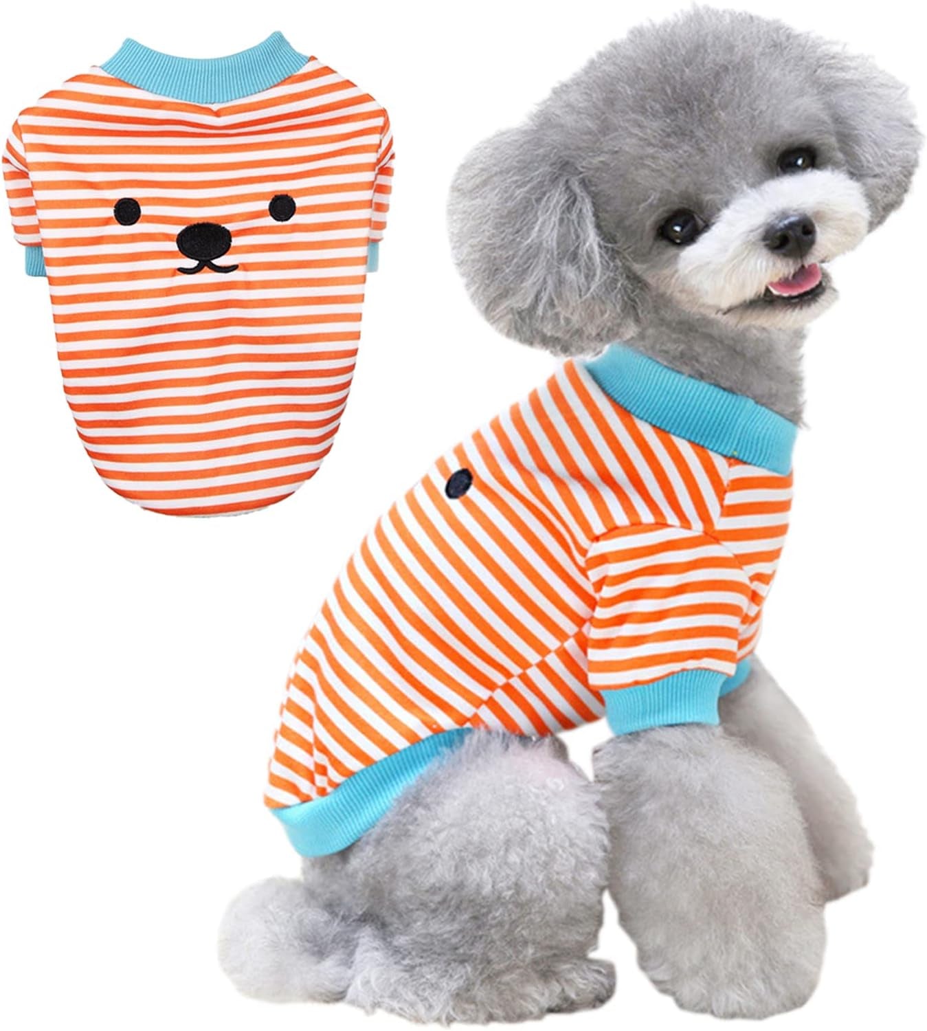 Jecikelon Dog Clothes Cat Sweater: Warm Pets Clothes for Small Dogs Winter Sweaters Doggy Clothing Puppy Swearshirt Kitten Clothe (Orange, Small) Animals & Pet Supplies > Pet Supplies > Dog Supplies > Dog Apparel Jecikelon   