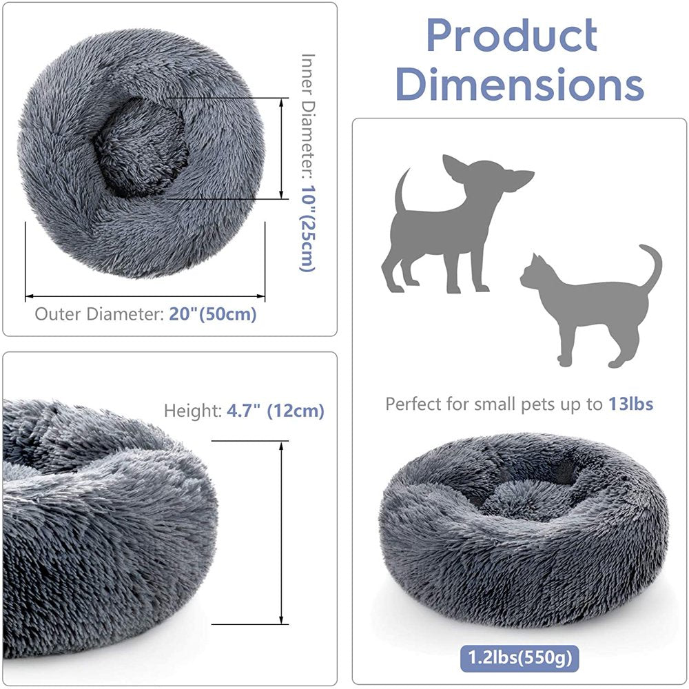 Rabbitgoo Cat Bed for Indoor Cats,Fluffy round Self Warming Calming Soft Plush Donut Cuddler Cushion Pet Bed for Small Dogs Kittens Animals & Pet Supplies > Pet Supplies > Cat Supplies > Cat Beds GLOBEGOU CO.,LTD   