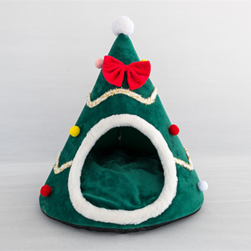 Pet Cat House Dog Bed Puppy Cave Warm Sleeping Bed Christmas Tree Shape Winter Warm Bed for Cats Dog Animals & Pet Supplies > Pet Supplies > Cat Supplies > Cat Beds Ourleeme   