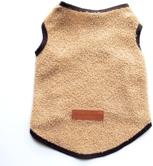 PIXRIY Small Dog Sweater Vest, Winter Cold Weather Warm Pullover Fleece Dog Jacket Sleeveless Puppy Clothes Fleece Coat for Chihuahua Poodle Teddy… (Medium, Khaki) Animals & Pet Supplies > Pet Supplies > Dog Supplies > Dog Apparel PIXRIY Khaki Medium 