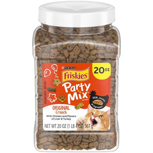 Friskies Cat Treats, Party Mix Original Crunch, 20 Oz. Canister Animals & Pet Supplies > Pet Supplies > Cat Supplies > Cat Treats Nestlé Purina PetCare Company 20 oz. 1 
