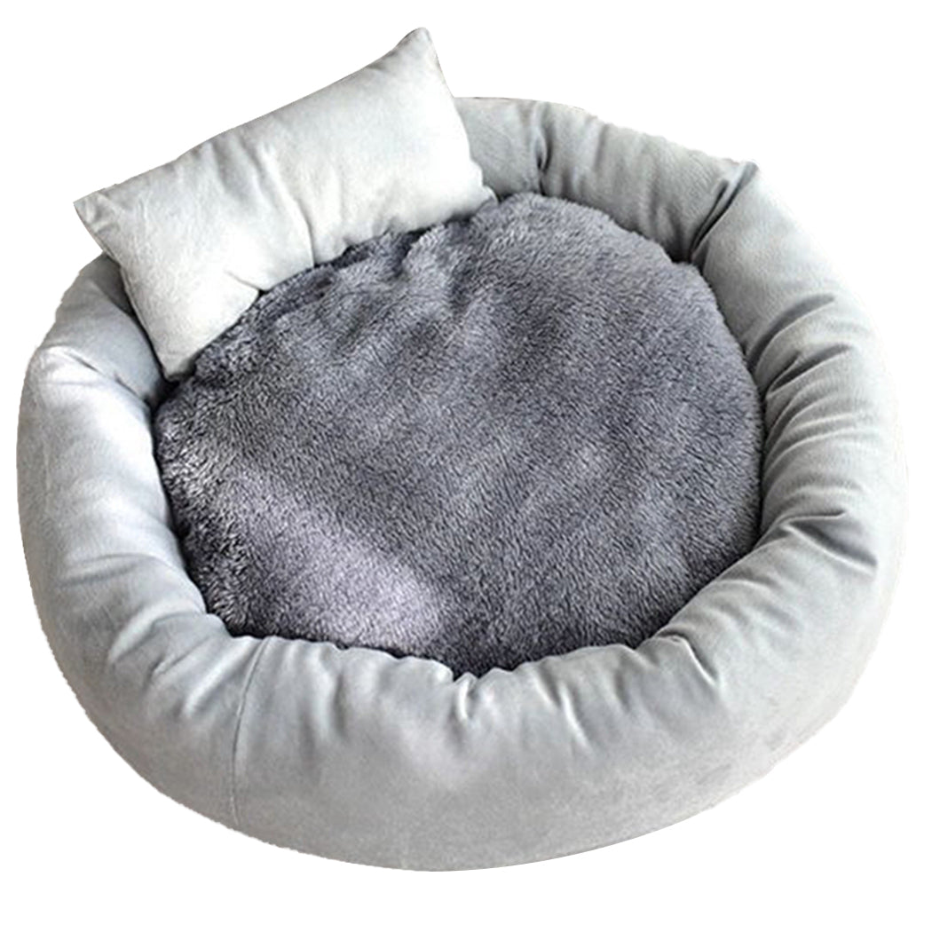 Legendog Pet Cat round Bed Dog Cushion Bed Calming Soft Sleeping Bed with Pillow for Small Dog & Indoor Cats