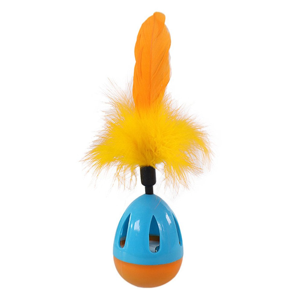 Carkira Pet Tumbler Cat Toy Feather with Treat Dispenser and Bell Animals & Pet Supplies > Pet Supplies > Cat Supplies > Cat Toys Carkira   