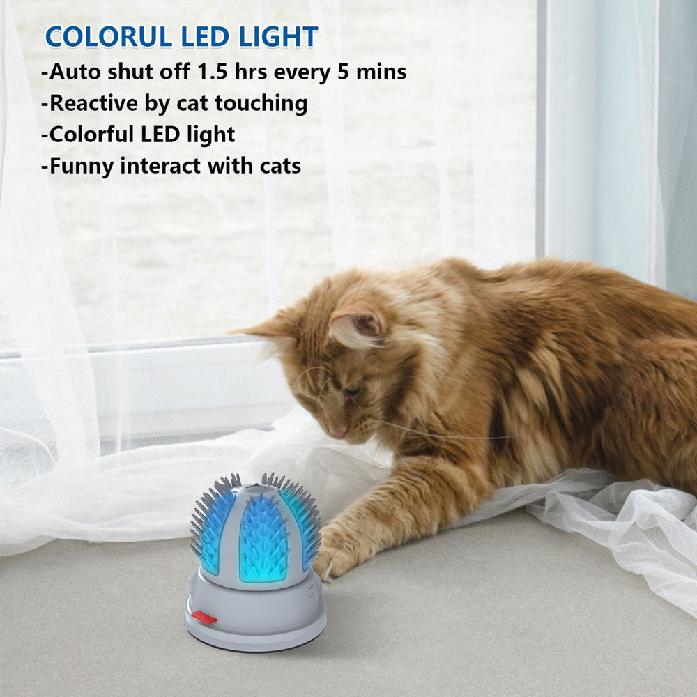 Cat Self Groomer with Catnip Automatic Rotating Cat Massager 2-Speed Rotating with Color-Changing LED Light, Interactive Catnip Cat Toys Animals & Pet Supplies > Pet Supplies > Cat Supplies > Cat Toys Vistreck   