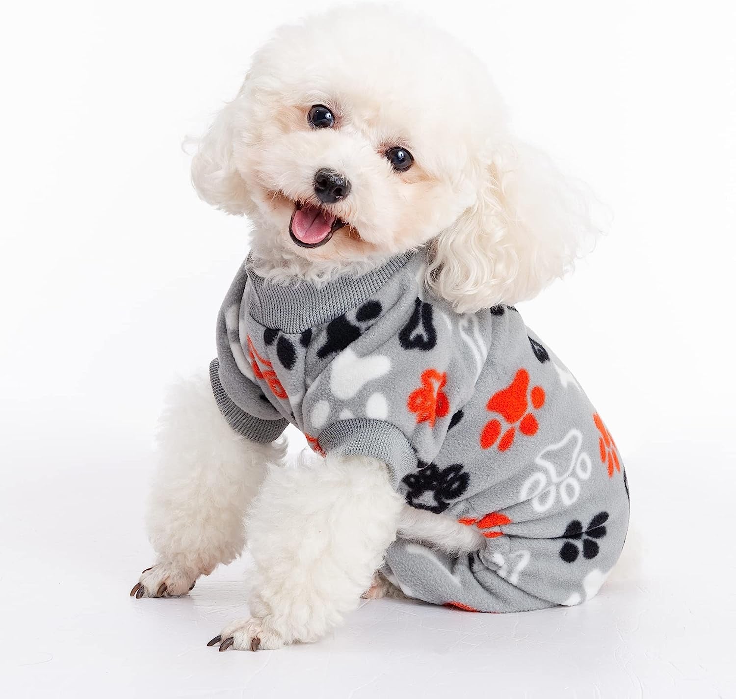 PUPTECK Soft Polar Fleece Dog Pajamas - Adorable Puppy Sweaters Clothes Jumpsuit Pjs - Lightweight Cat Coat Pet Apparel Animals & Pet Supplies > Pet Supplies > Dog Supplies > Dog Apparel PUPTECK   