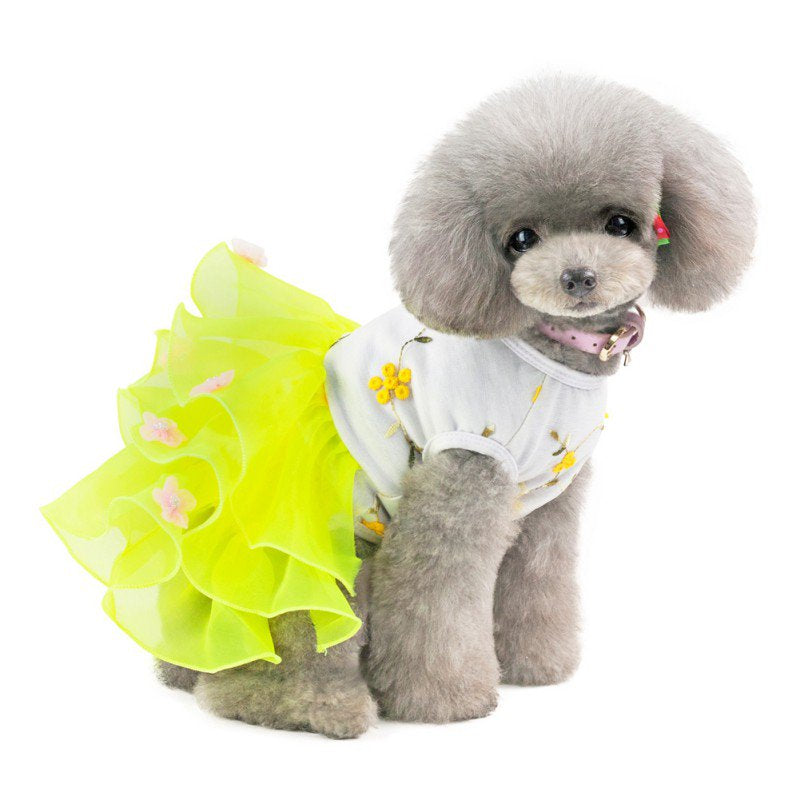 Dog Dress, 2Pcs Fashion Pet Spring Dresses Apparel Clothes, Puppy Shirts Vest Skirt for Small Dogs and Cats in Wedding Holiday Animals & Pet Supplies > Pet Supplies > Dog Supplies > Dog Apparel FYCONE   