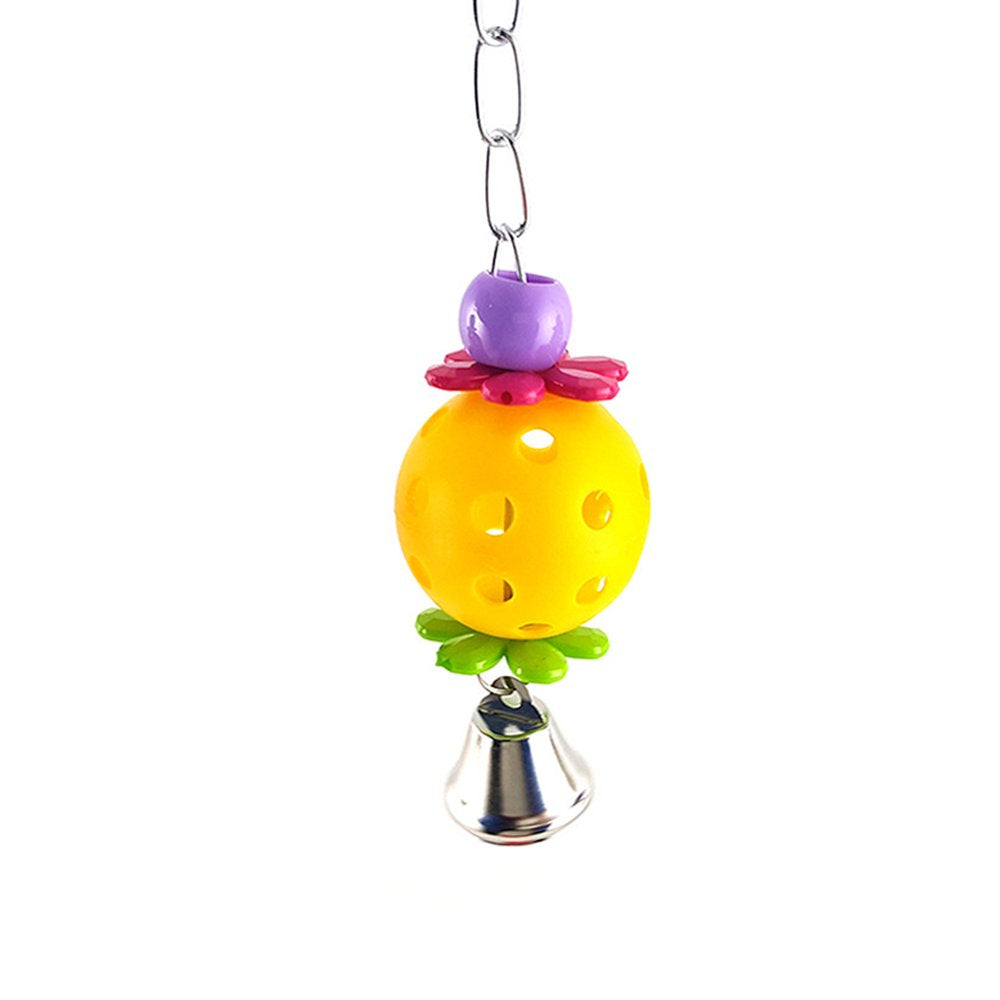 Besufy Parrot Bite Toy,Colorful Pet Bird Bites Toy Parrot Chew Ball Cage Hanging Cockatiel Birds Bell Animals & Pet Supplies > Pet Supplies > Bird Supplies > Bird Toys Besufy   