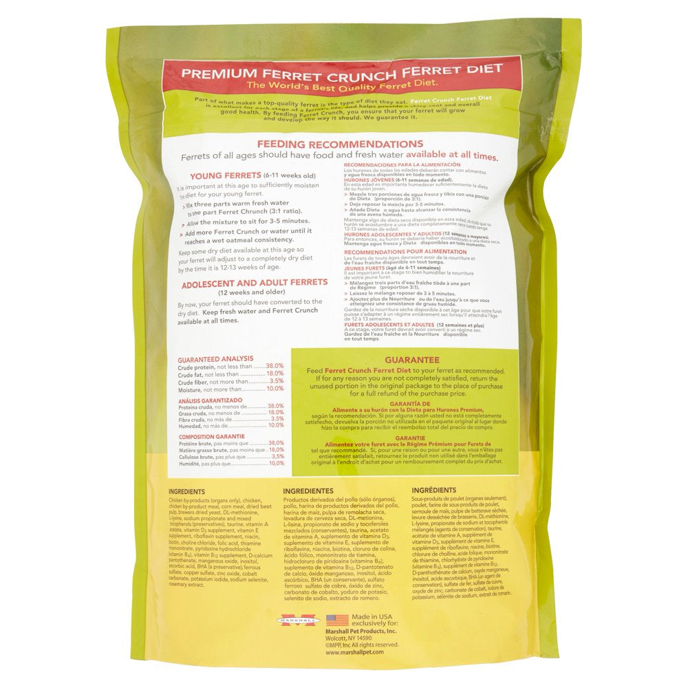 Marshall Pet Products Ferret Crunch Dry Food, 3.75 Lb Animals & Pet Supplies > Pet Supplies > Small Animal Supplies > Small Animal Food Marshall Pet Products, Inc.   