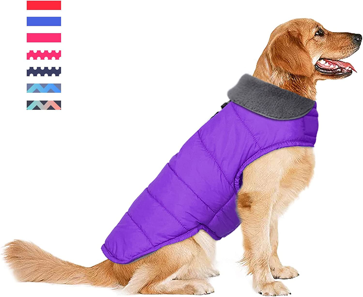 Waterproof Dog Coat, Christmas Dog Jacket for Cold Weather, Warm Reflective Dog Winter Appreal, Windproof Comfy Pet Vest for Small Medium Extra Large Dogs Pets Boy (Blue, XS) Animals & Pet Supplies > Pet Supplies > Dog Supplies > Dog Apparel Petglad Purple M(Chest Girth:16.1-20.1") 