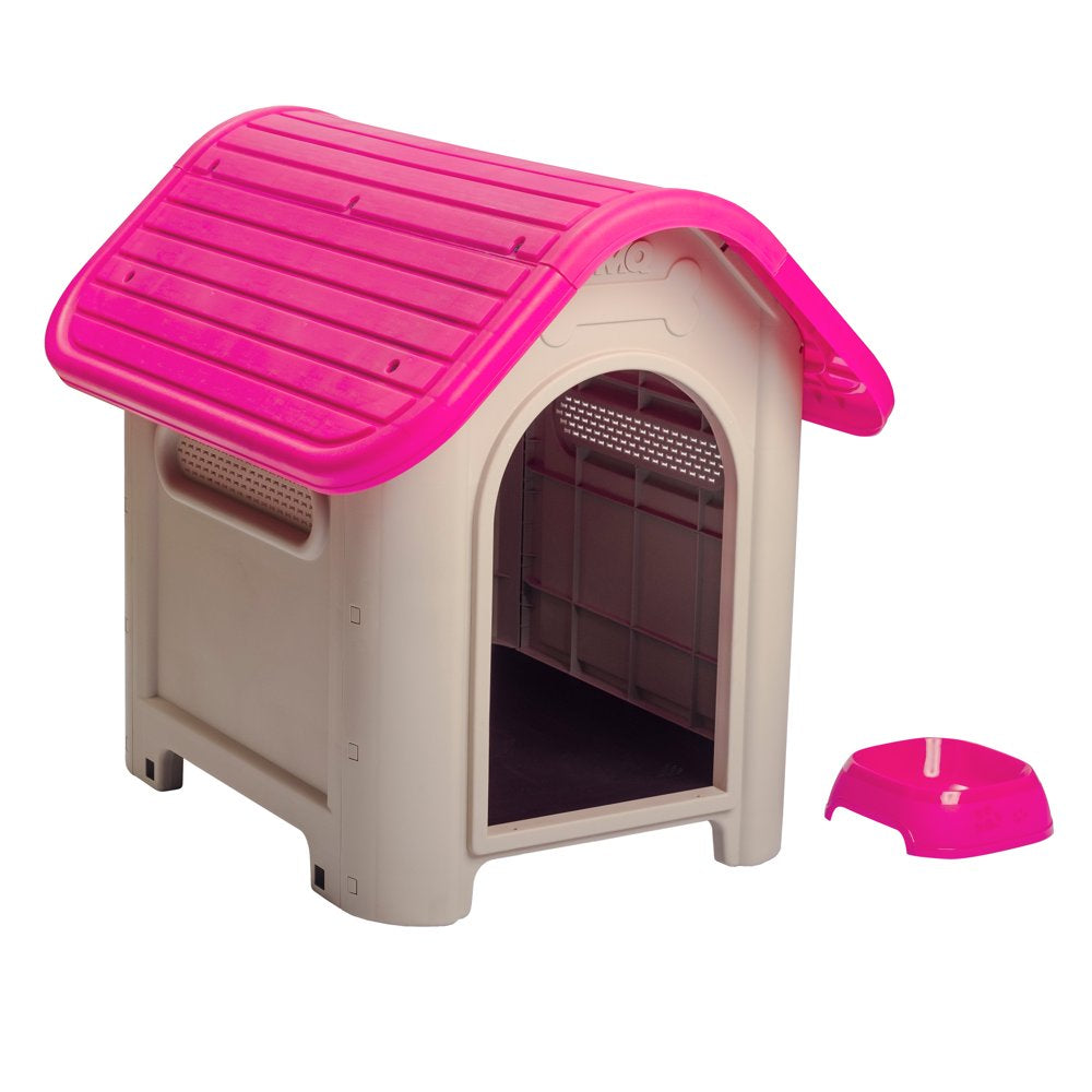 MQ Dog House with Bowl for Small Medium and Breeds, Espresso, Beige Animals & Pet Supplies > Pet Supplies > Dog Supplies > Dog Houses Inval Magenta/Beige  
