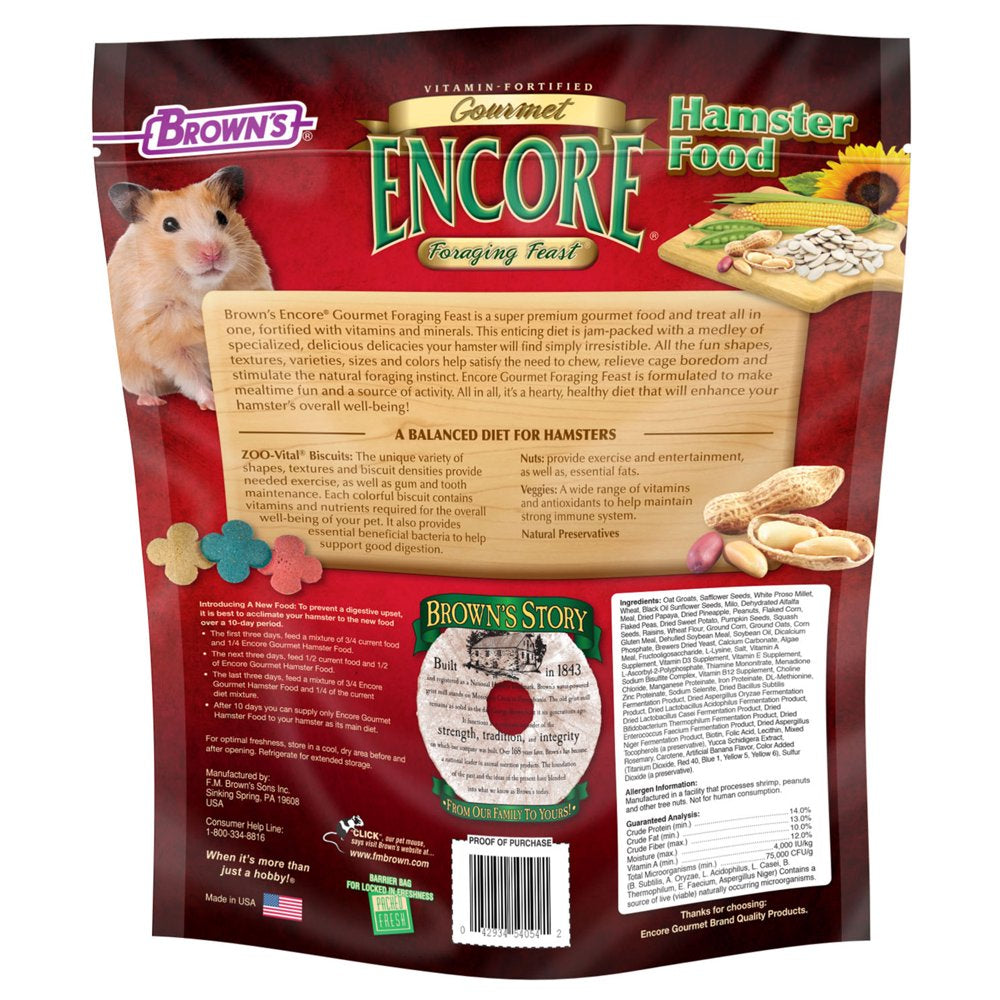 Encore Gourmet Foraging Feast Hamster Food, 3 Lb. Animals & Pet Supplies > Pet Supplies > Small Animal Supplies > Small Animal Food F.M. Brown's Sons, Inc.   