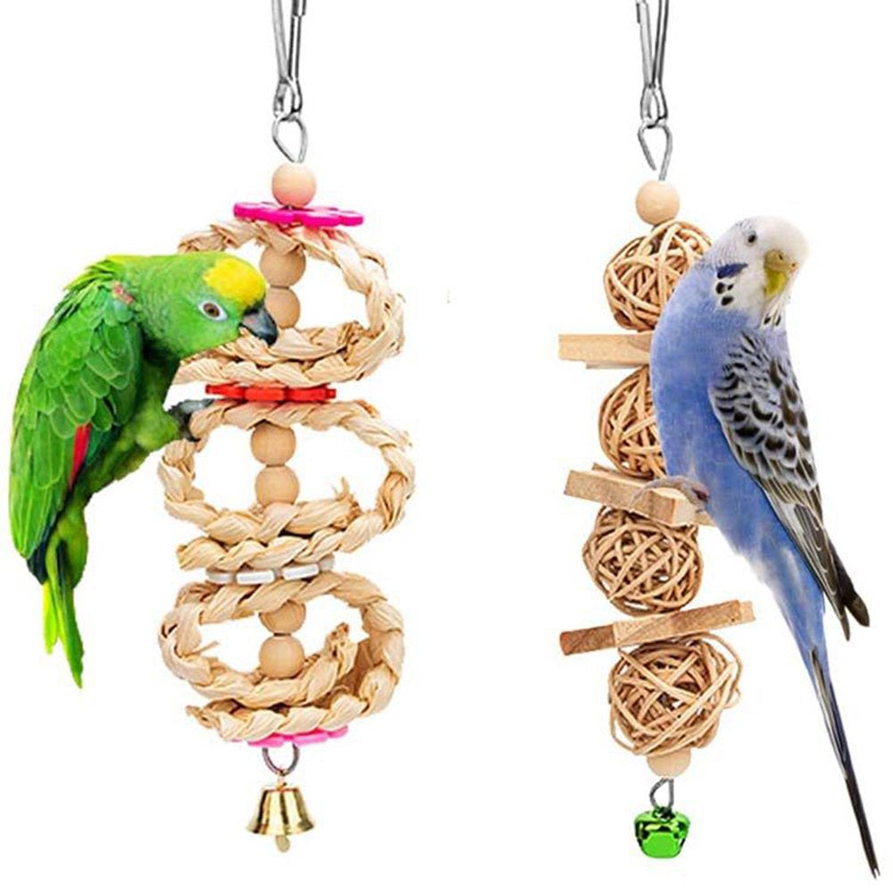 Garhelper Bird Cage Accessories Bell Chewing Toy Pet for Small Parakeets Cockatiels Conures Finches Budgie Macaws Birdcage Stands Animals & Pet Supplies > Pet Supplies > Bird Supplies > Bird Cage Accessories Garhelper   