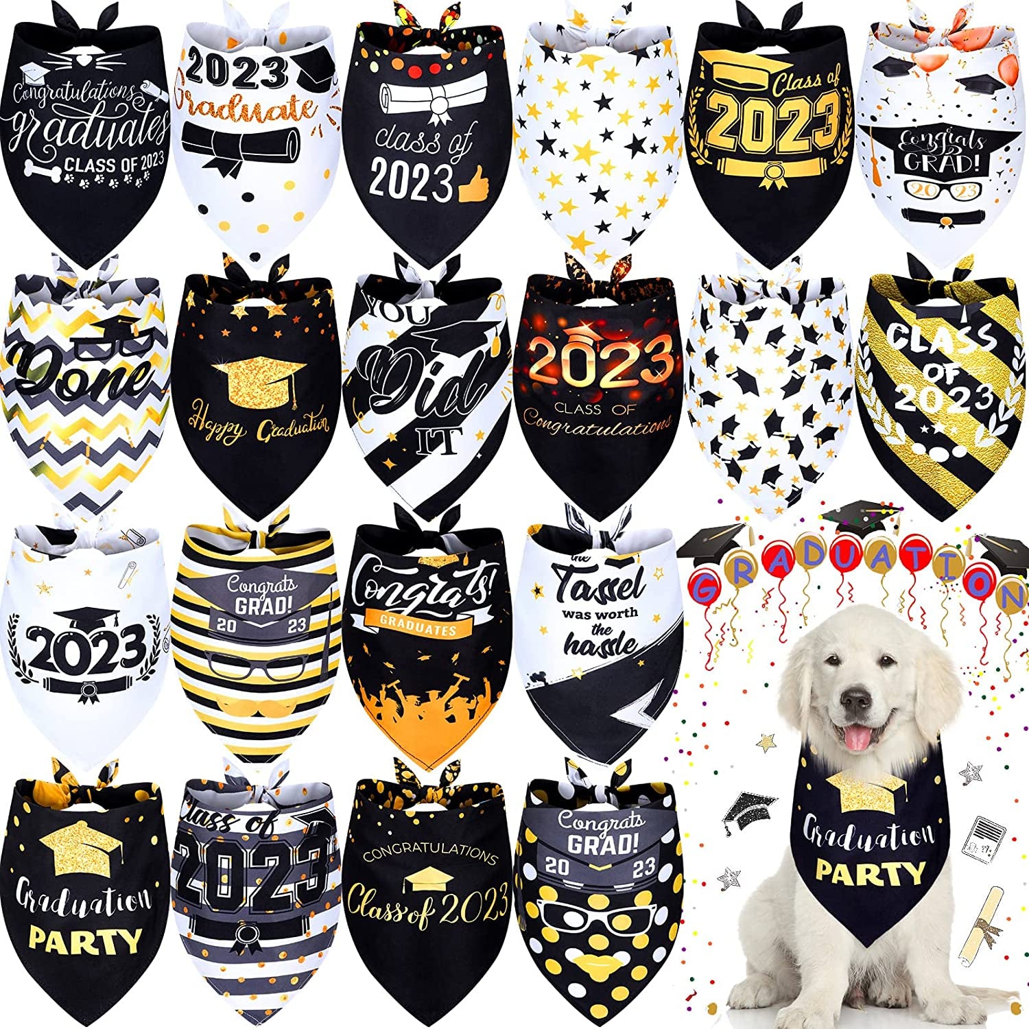 20 Pcs Easter Dog Bandana Easter Pet Scarf Washable Dog Triangle Bibs Rabbit Egg Carrot Pet Scarfs Adjustable Pet Triangle Washable Kerchief for Easter Dogs Cats (Rabbit, L) Animals & Pet Supplies > Pet Supplies > Dog Supplies > Dog Apparel Eccliy Class of 2023 L 