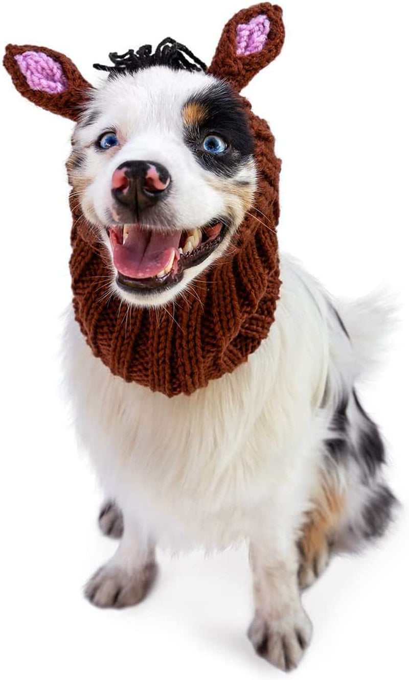 Zoo Snoods Horse Dog Costume, Large - Warm No Flap Ear Wrap Hood for Pets, Dog Outfit for Winter, Halloween, Christmas & New Year, Soft Yarn Ear Covers Animals & Pet Supplies > Pet Supplies > Dog Supplies > Dog Apparel Zoo Snoods   