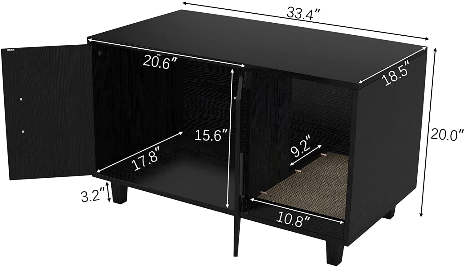 GDLF Pet Crate Cat Washroom Hidden Litter Box Enclosure as Table