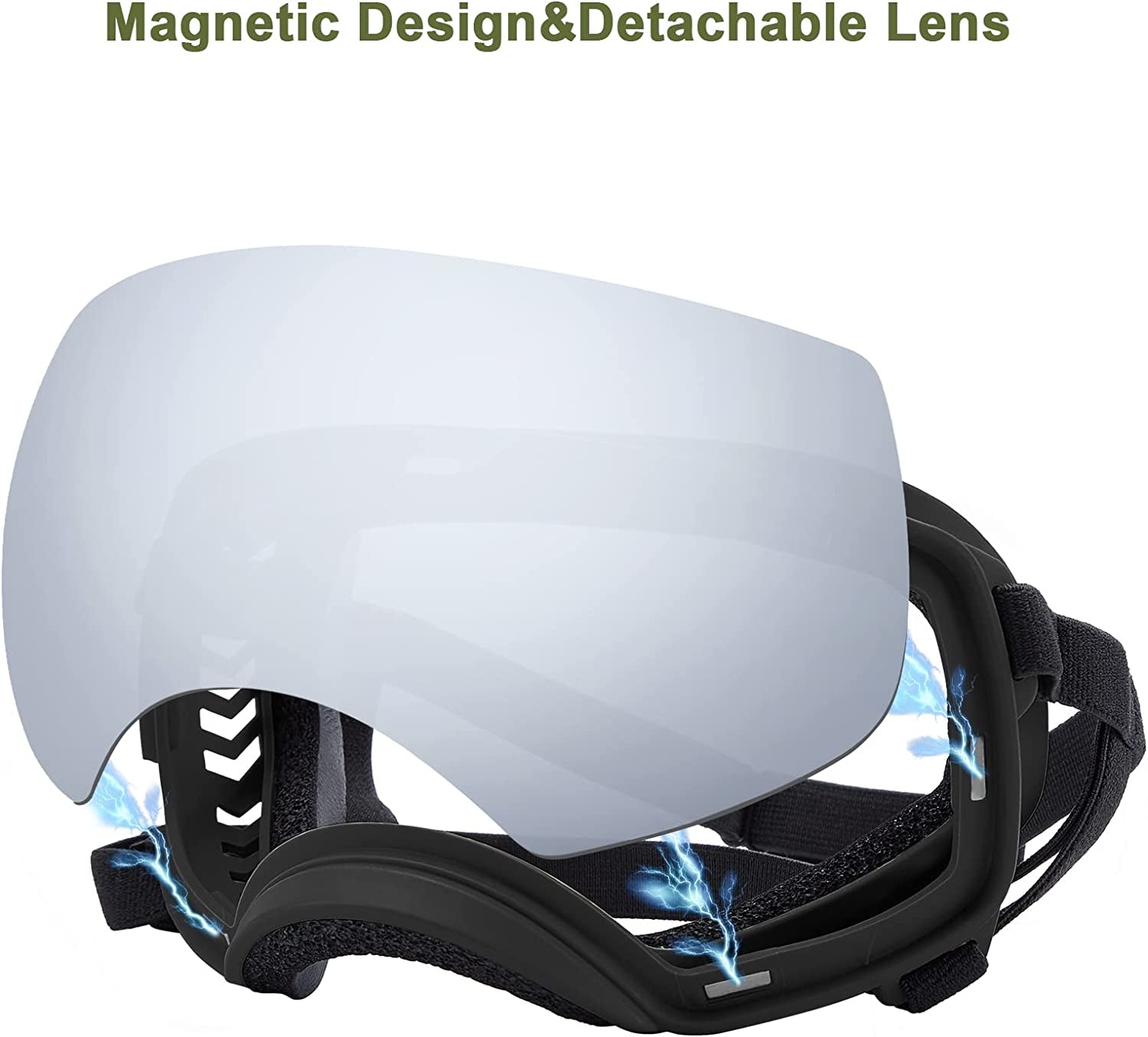 Dog Goggles, Ownpets Goggles with Adjustable Strap, Magnetic Design, Detachable Lens and UV Protection for Middle-Large Size Dog, Alaskan Malamute, Samoyed, Labrador and Border Collie (Black) Animals & Pet Supplies > Pet Supplies > Dog Supplies > Dog Apparel Ownpets   