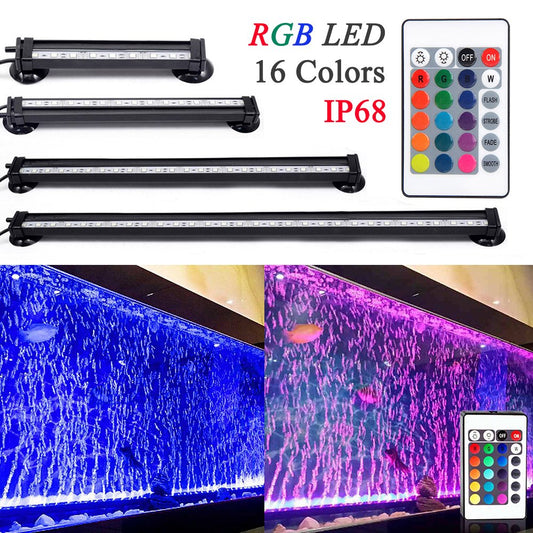 DONGPAI 16CM-51CM LED Aquarium Fish Tank Light RGB Waterproof Air Bubble Lamp with Remote Control LED Light Bar Stick Animals & Pet Supplies > Pet Supplies > Fish Supplies > Aquarium Lighting DONGPAI 16cm 9LEDs  