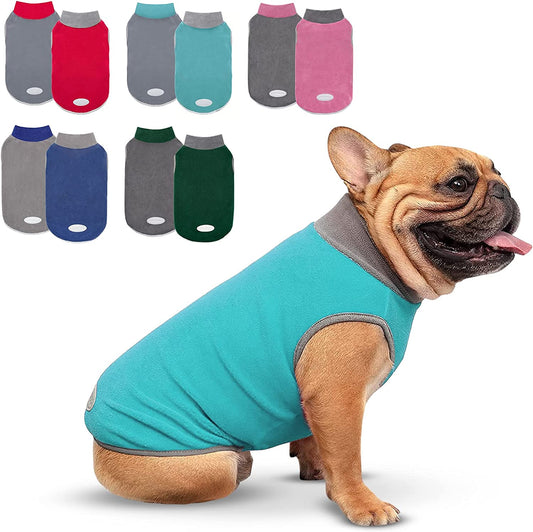 Cyeollo 2 Pack Small Dog Fleece Sweater Stretchy Pullover Sweatshirt Boy Dog Sweatshirt with Reflective Stripe Pet Blue Dog Clothes Dog Sweaters Turquoise & Grey Animals & Pet Supplies > Pet Supplies > Dog Supplies > Dog Apparel cyeollo 1# Teal & Grey XX-Large 