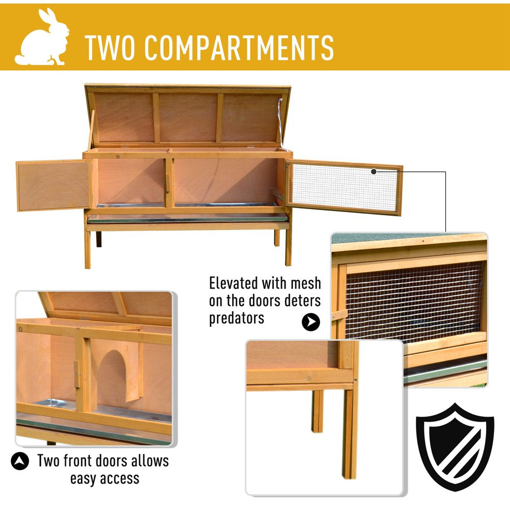 Pawhut Raised Solid Wood Rabbit Hutch Backyard Habitat Cage for Small Animals Animals & Pet Supplies > Pet Supplies > Small Animal Supplies > Small Animal Habitats & Cages Aosom LLC   