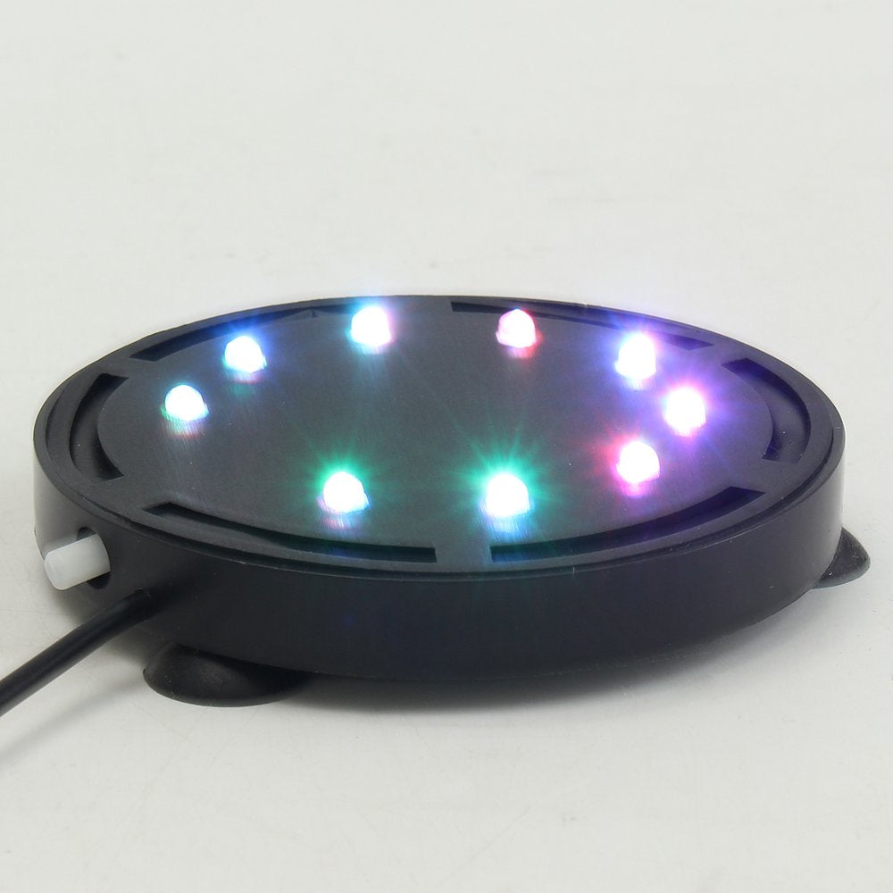 Fish Tank Aquarium Decorative Underwater LED Lights Air Bubble round Bubblestonedisk Stone Disk Energy Saving Animals & Pet Supplies > Pet Supplies > Fish Supplies > Aquarium Lighting HALLOLURE   