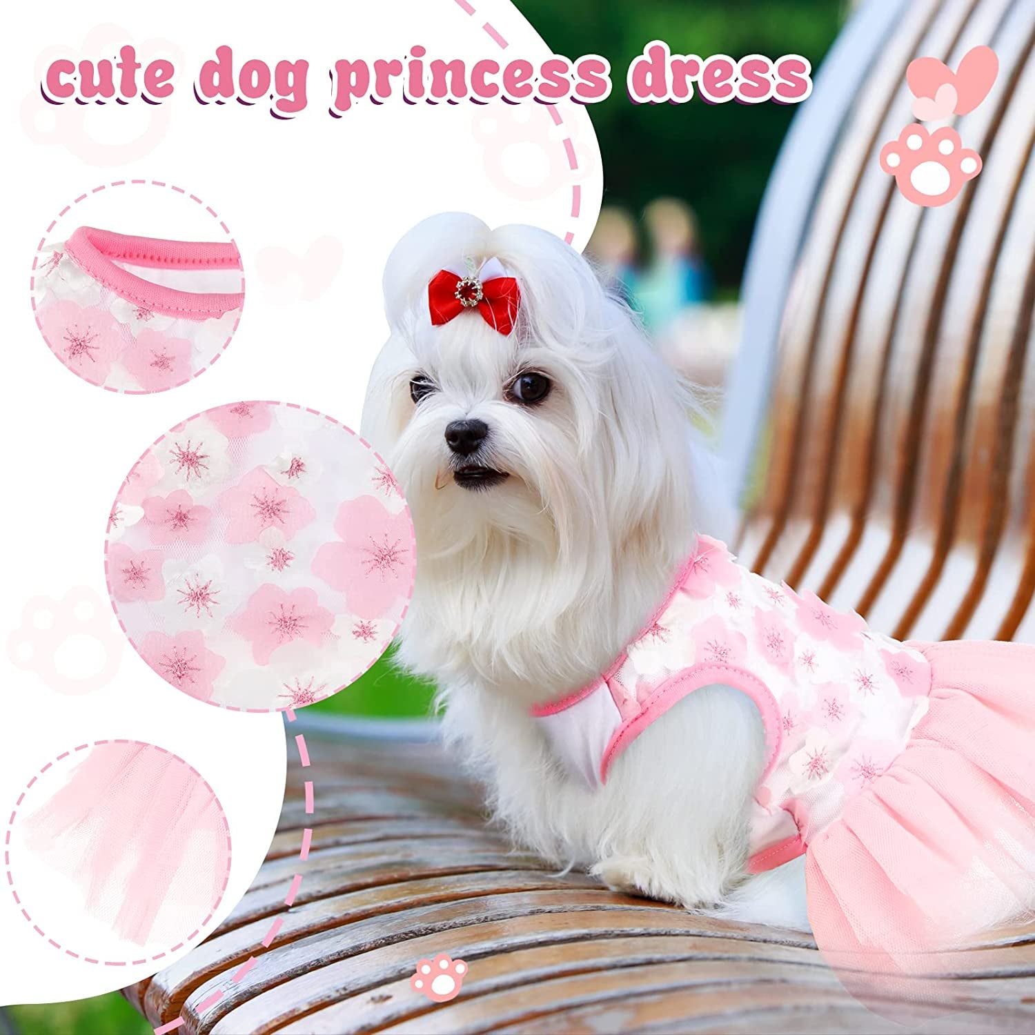 6 Pieces Dog Dresses Cute Puppy Bow Knot Dress Tutu Dog Princess Costu –  KOL PET