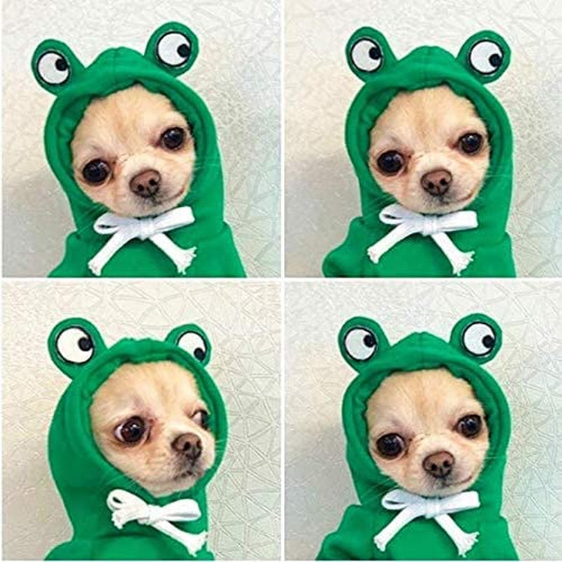 Dog Hoodie- Dog Basic Sweater Coat Cute Frog Shape Warm Jacket Pet Cold Weather Clothes Outfit Outerwear for Small Dogs Cats Puppy Small Animals（L） Animals & Pet Supplies > Pet Supplies > Dog Supplies > Dog Apparel MJEMS   