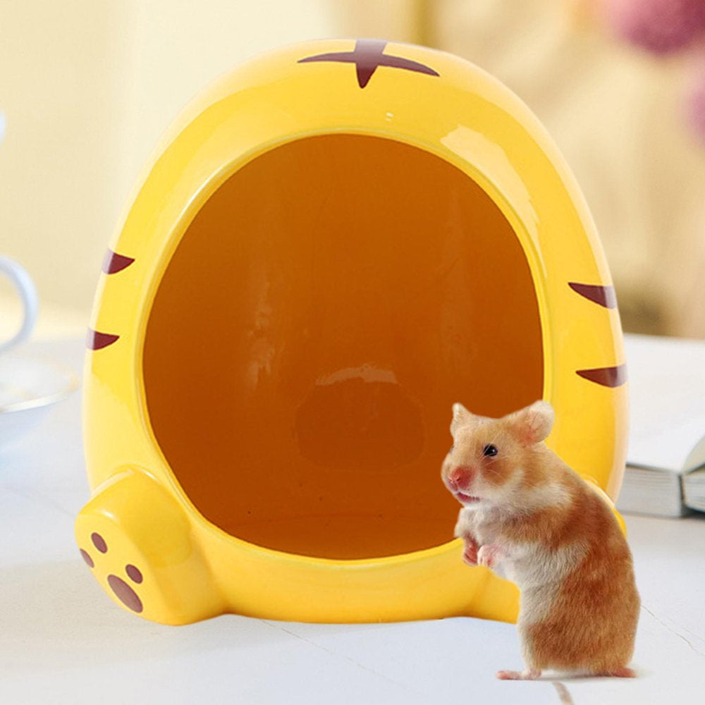 Ceramic Hamster House Habitat Cage Toy Summer and Cool Small Animal Mini Bed Pet Nesting Hideout Nest for Chinchilla Hedgehog Gerbil C
