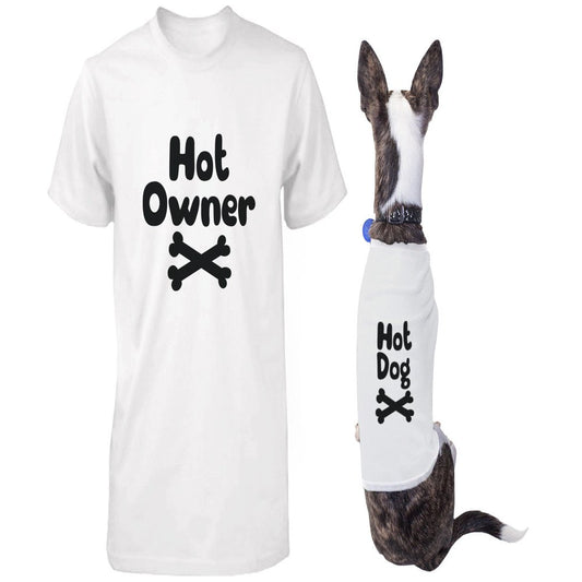 Hot Owner and Hot Dog Matching Tee for Pet and Owner Puppy and Human Apparel Animals & Pet Supplies > Pet Supplies > Dog Supplies > Dog Apparel 365 Printing inc Owner - 2XL / Pet - S  