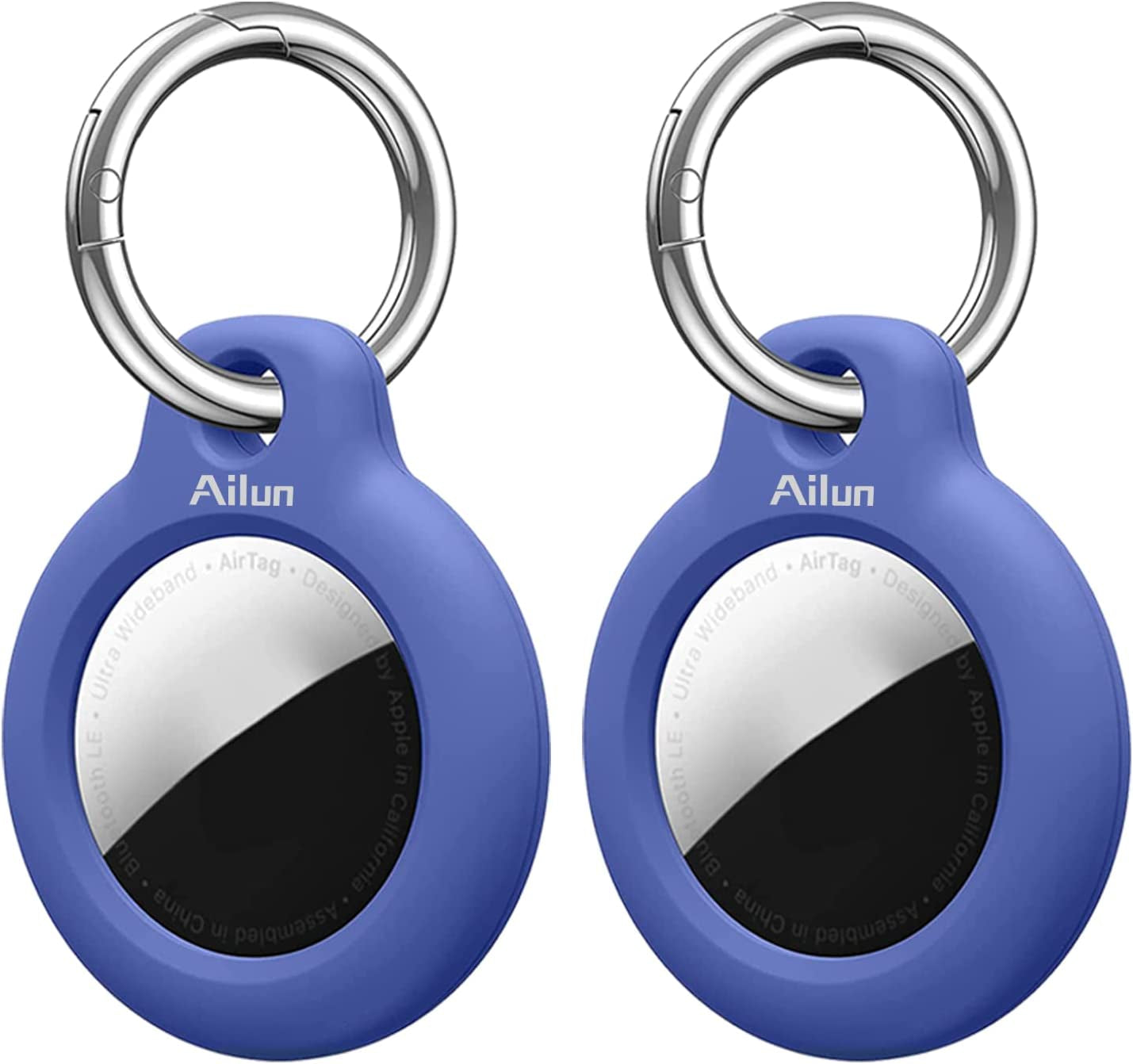 Ailun [2Pack] Hard PC Cover for Airtag,Shockproof Cover Loop with Keychain Ring Holder Skin Protector Protective Case Tracker Finder Locator Anti-Lost Protector Holder for Airtags,Wear-Resistant Black Electronics > GPS Accessories > GPS Cases Ailun Blue  