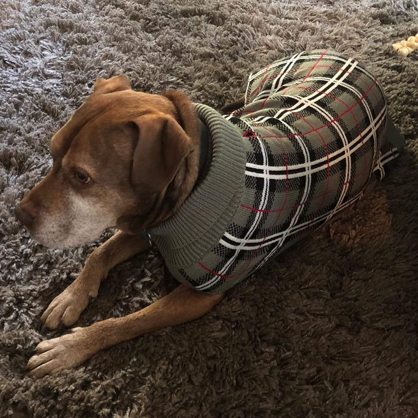 PUPTECK Classic Plaid Style Dog Sweater - Puppy Festive Winter Cloth Animals & Pet Supplies > Pet Supplies > Dog Supplies > Dog Apparel Beibao   