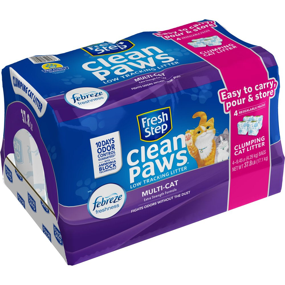 Fresh Step Clean Paws Multi-Cat Scented Litter with the Power of Febreze, Clumping Cat Litter, 37.8 Pounds Animals & Pet Supplies > Pet Supplies > Cat Supplies > Cat Litter FRESH STEP   