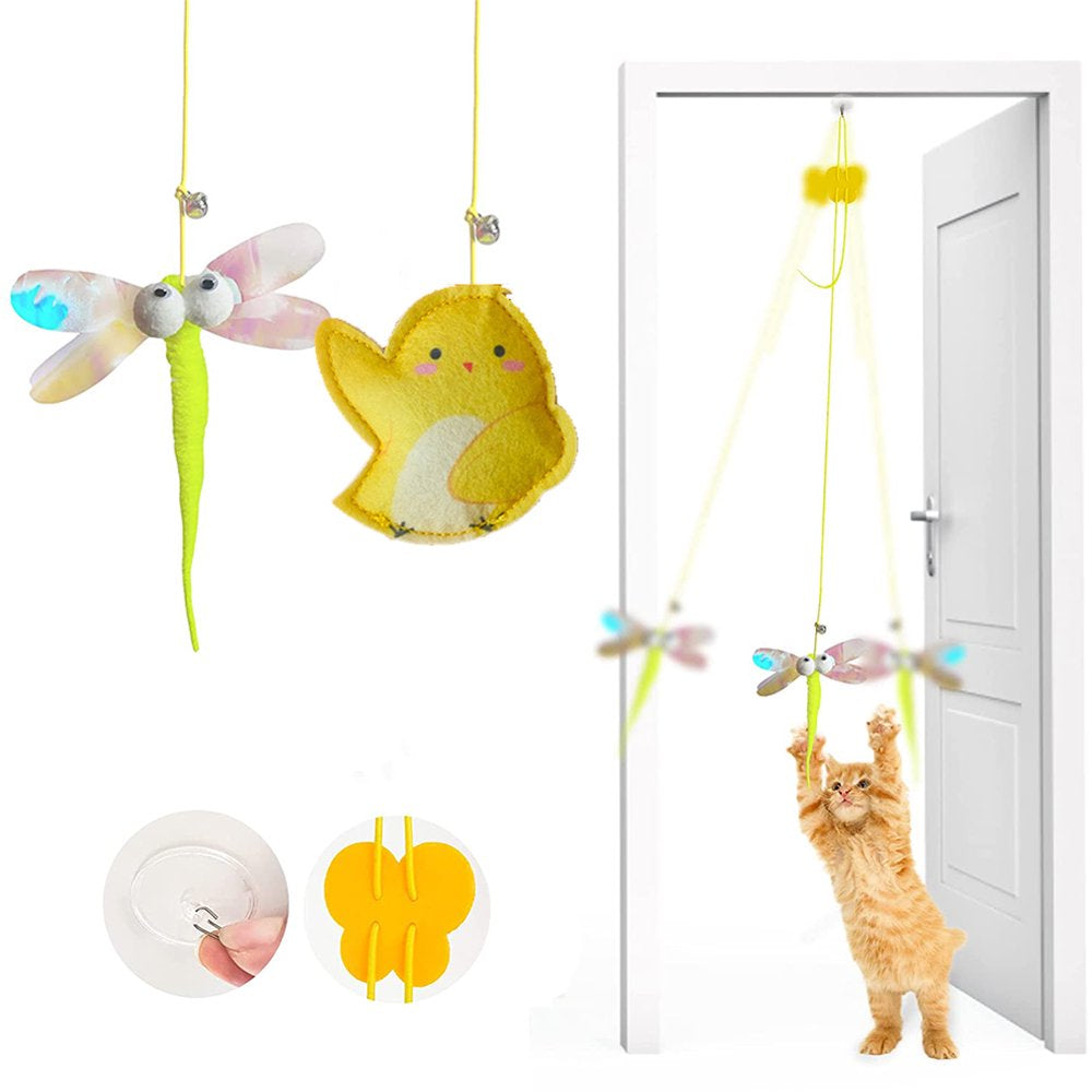 Feelers Cat Feather Toys, Interactive Hanging Cat Toy for Indoor Cats, Caterpillar & Felt Kitten, 2 PCS Animals & Pet Supplies > Pet Supplies > Cat Supplies > Cat Toys Feelers Type A(2PCS)  