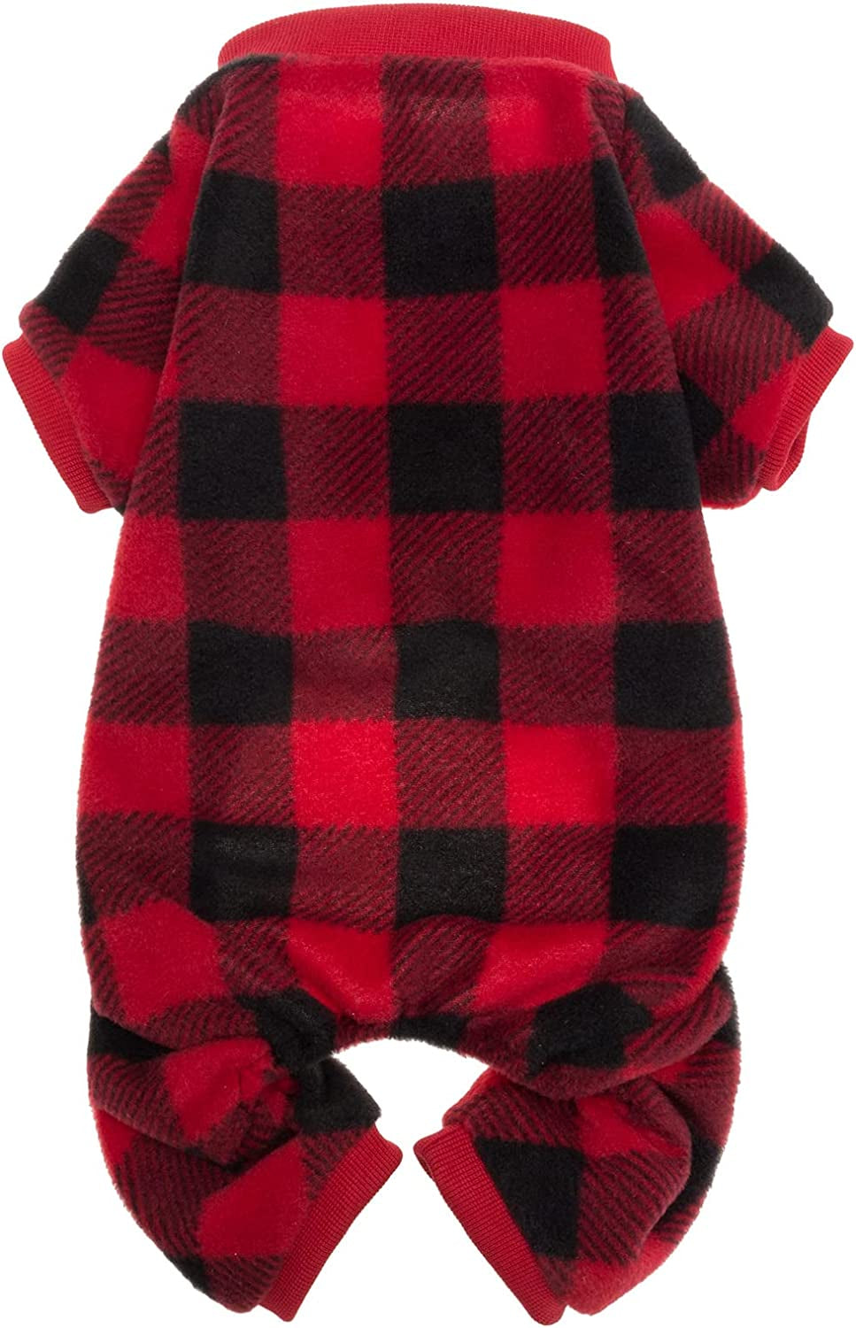 SCENEREAL Pet Pajamas for Dogs Red Plaid Sweaters Soft Clothes Animals & Pet Supplies > Pet Supplies > Dog Supplies > Dog Apparel SAILE Small/Medium  