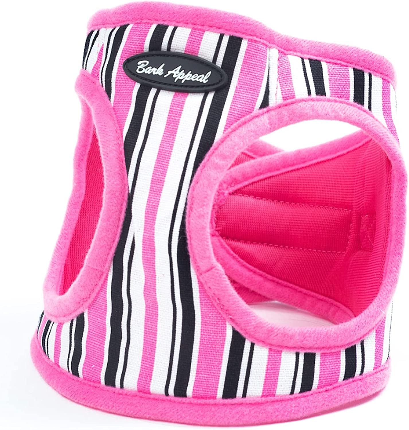 Bark Appeal Step-In Dog Harness, Mesh Step in Dog Vest Harness for Small & Medium Dogs, Non-Choking with Adjustable Heavy-Duty Buckle for Safe, Secure Fit – (Small, Pink) Animals & Pet Supplies > Pet Supplies > Dog Supplies > Dog Apparel Bark Appeal Pink Stripe X-Large 