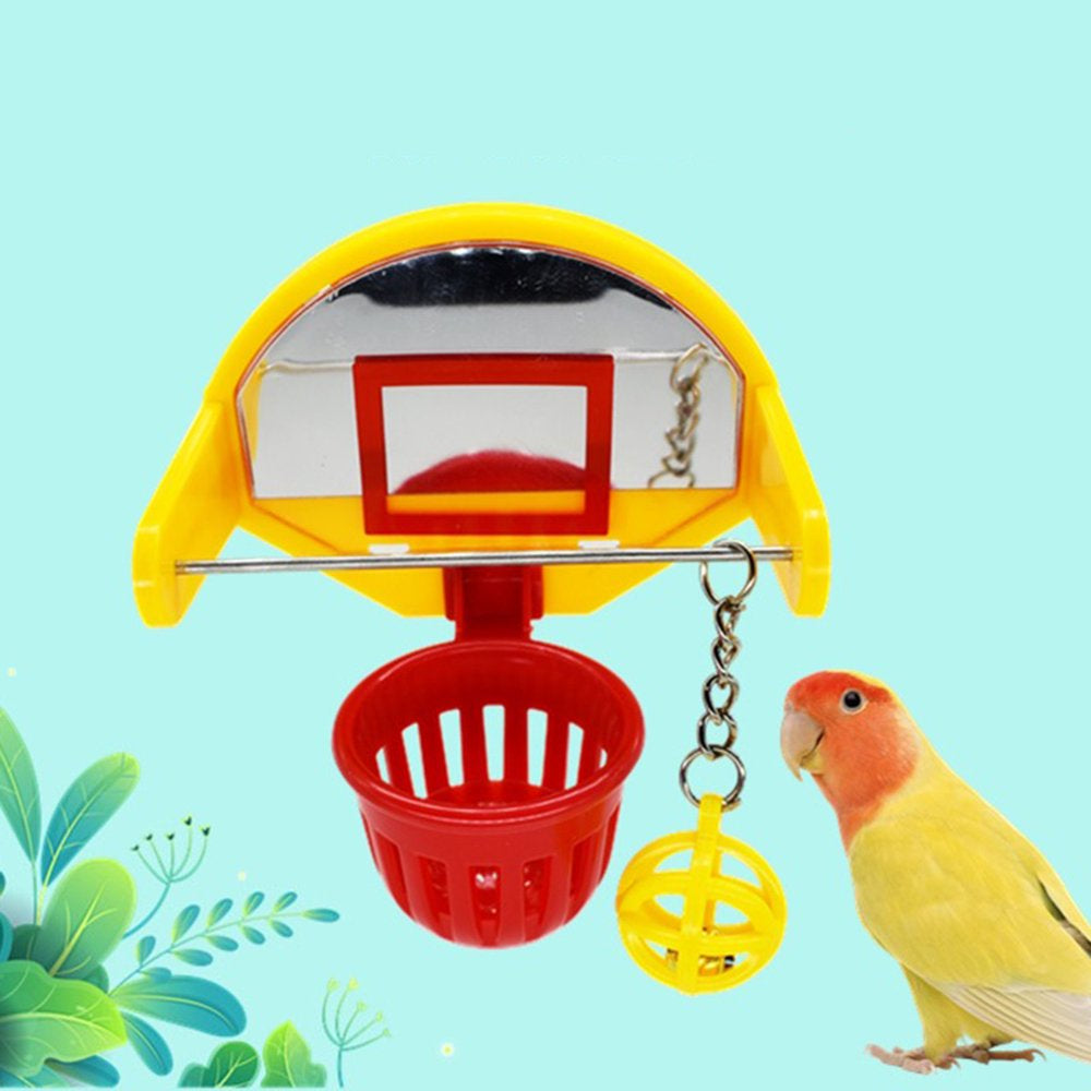 Funny Parrot Birds Toys Mini Basketball Hoop Props Parakeet Bell Ball Chew Toy Animals & Pet Supplies > Pet Supplies > Bird Supplies > Bird Toys CHANCELAND   
