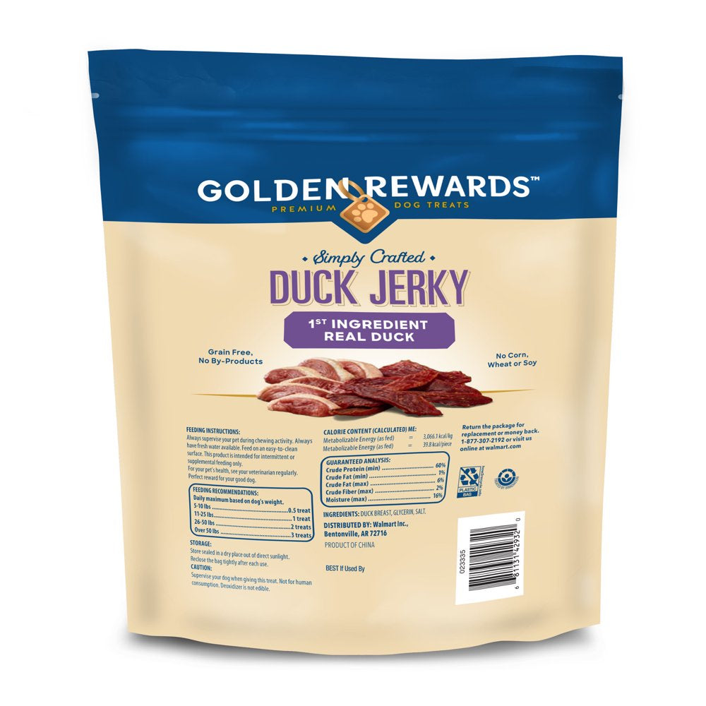 Golden Rewards Duck Flavor Premium Jerky Dry Treats for All Dogs, 16 Oz. Animals & Pet Supplies > Pet Supplies > Dog Supplies > Dog Treats Gambol Pet Group Co., Ltd.   