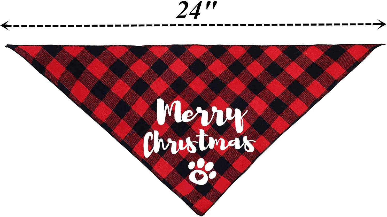 Dog Christmas Scarf 2 Pack, Buffalo Plaid Pet Bandana for Medium Large Dogs Animals & Pet Supplies > Pet Supplies > Dog Supplies > Dog Apparel JPB   