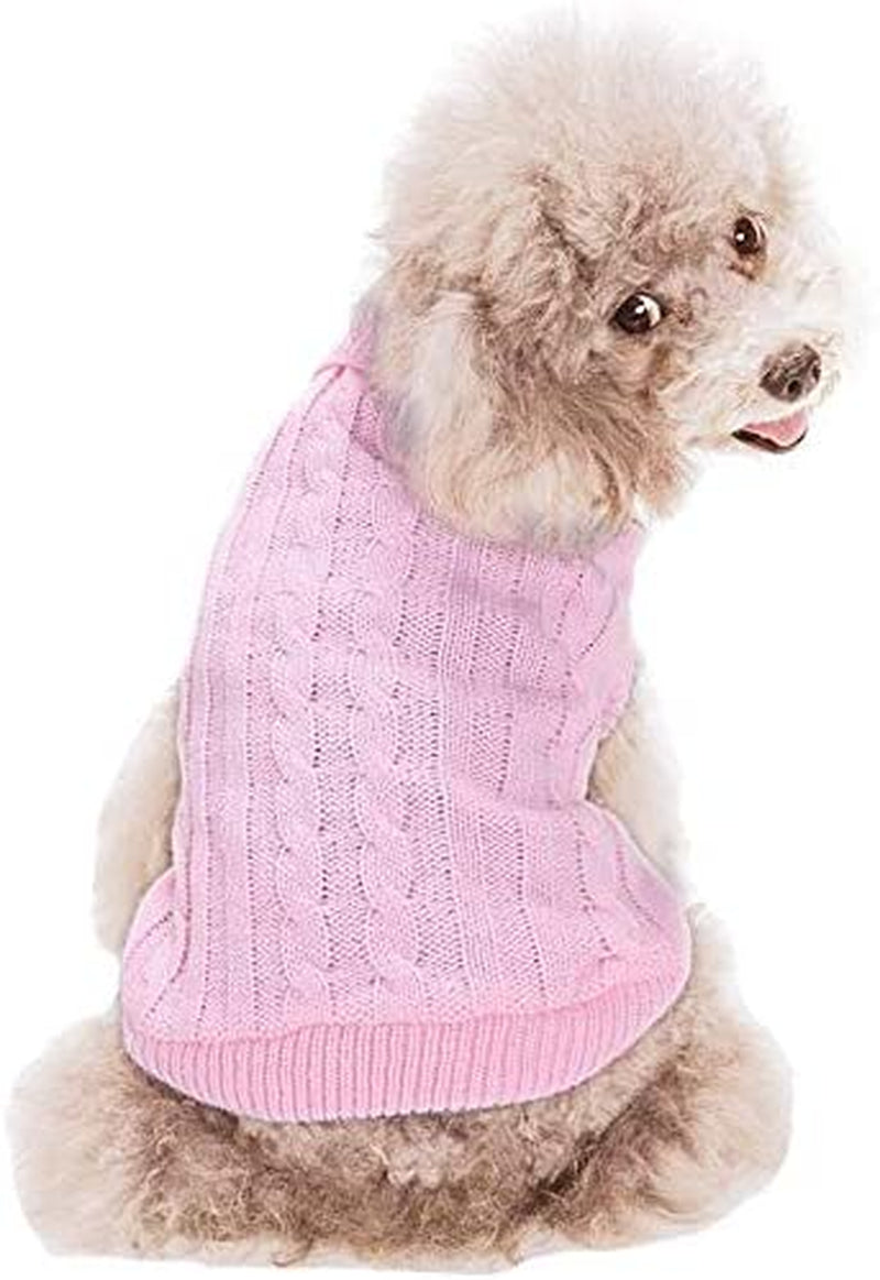 FAMI Small Dog Sweaters Knitted Pet Cat Sweater Warm Dog Sweatshirt Dog Winter Clothes Kitten Puppy Sweater(Pink,M) Animals & Pet Supplies > Pet Supplies > Dog Supplies > Dog Apparel FAMI   