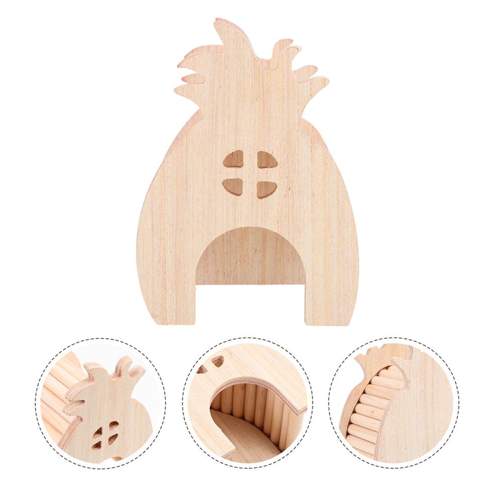 Etereauty Hamster Hideout Hut House Small Animal Wooden Cage Pet Wood Habitat Cave Mini Hideaway Bath Bridge Critter Bed Nest Animals & Pet Supplies > Pet Supplies > Small Animal Supplies > Small Animal Habitats & Cages ETEREAUTY   