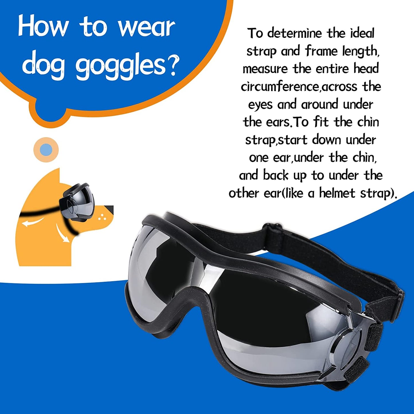 NVTED Dog Sunglasses Dog Goggles, UV Protection Wind Protection Dust Protection Fog Protection Pet Glasses Eye Wear Protection with Adjustable Strap for Medium or Large Dog (Pack of 1) Animals & Pet Supplies > Pet Supplies > Dog Supplies > Dog Apparel NVTED   