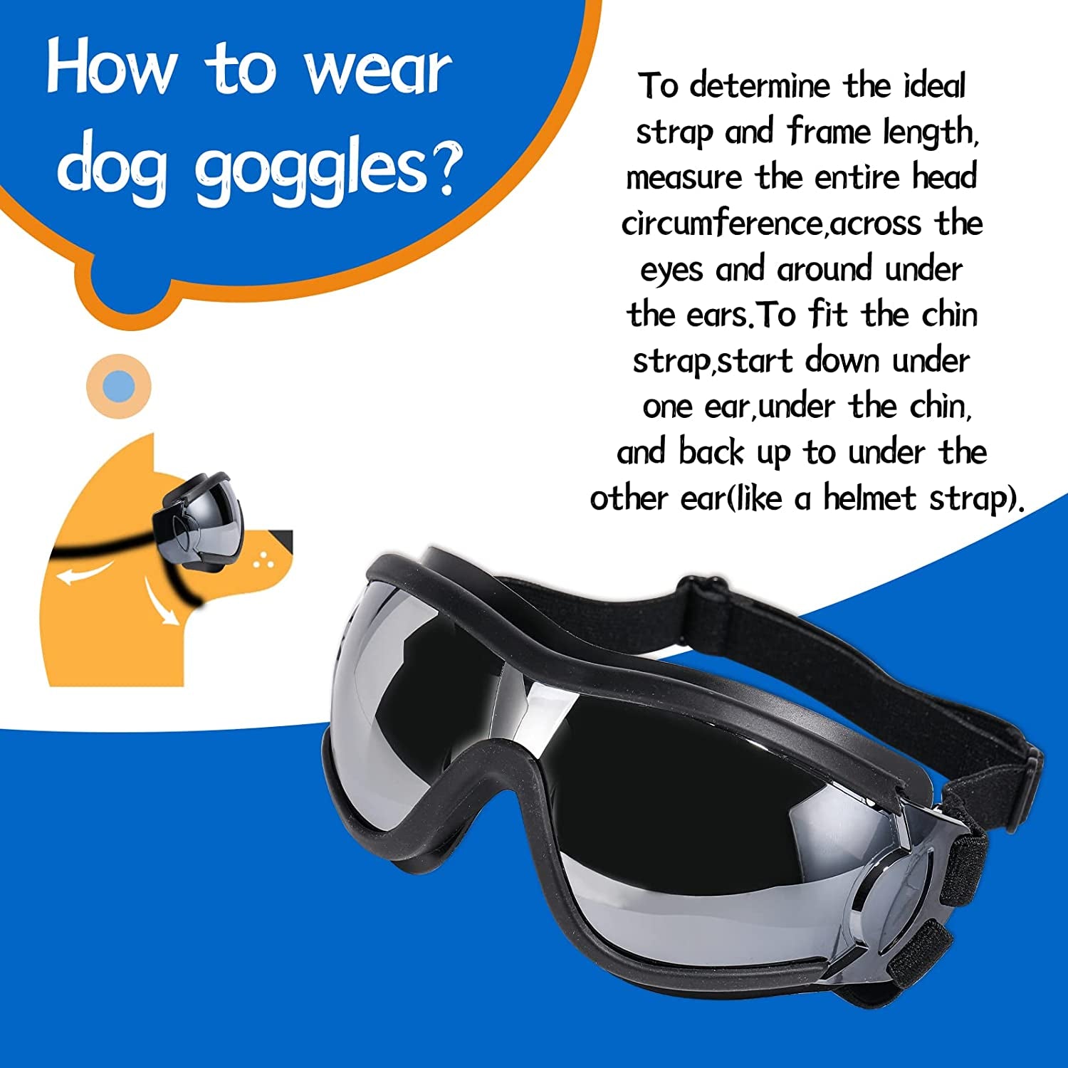 NVTED Dog Sunglasses Dog Goggles, UV Protection Wind Protection Dust Protection Fog Protection Pet Glasses Eye Wear Protection with Adjustable Strap for Medium or Large Dog (Pack of 1) Animals & Pet Supplies > Pet Supplies > Dog Supplies > Dog Apparel NVTED   