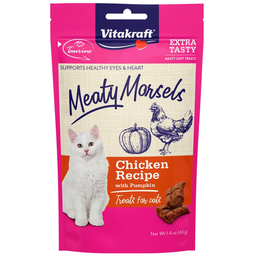 Vitakraft Meaty Morsels, Soft Cat Treats, Chicken with Pumpkin, 4 Count Multi-Pack Animals & Pet Supplies > Pet Supplies > Cat Supplies > Cat Treats Vitkraft Chicken & Pumkin  