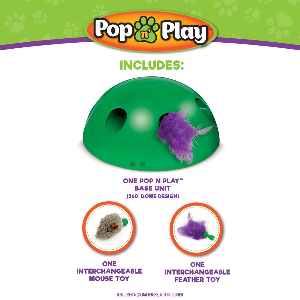 Pop N' Play Interactive Cat Toy, Motorized Peek-A-Boo Play with Mouse and Feather Toys, as Seen on TV Animals & Pet Supplies > Pet Supplies > Cat Supplies > Cat Toys All Star   