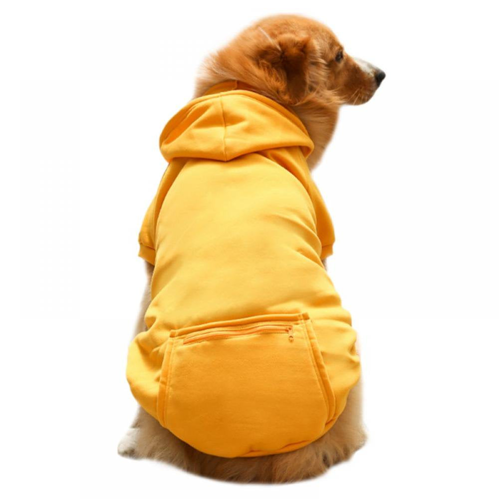 Pet Dog Hoodie Sweaters with Hat, Cold Weather Hoodies with Pocket Hooded Clothes Apparel Costume Puppy Cat Winter Jacket Warm Coat Sweater for Small Medium Large Dogs Cats Puppy Animals & Pet Supplies > Pet Supplies > Cat Supplies > Cat Apparel FYCONE 4XL Yellow 