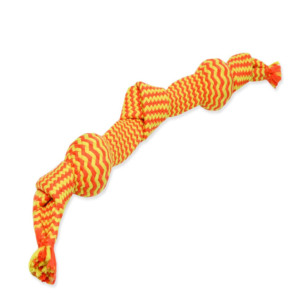 Mammoth Flossy Chews Candy Wraps Double Rope Tug Dog Toy with (2) 2.75" Squeaky Balls Inside, Large, 28" Animals & Pet Supplies > Pet Supplies > Dog Supplies > Dog Toys Mammoth Pet Products   